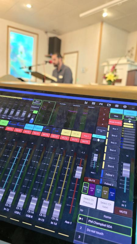 Mixing a church service from the front-of-house console